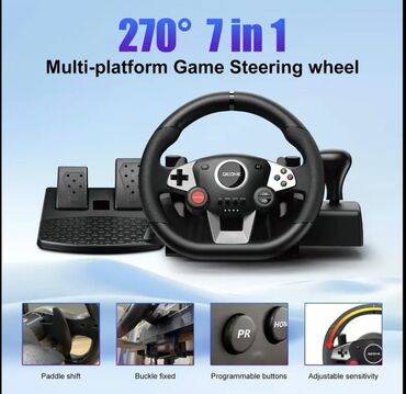 rol dəsti: NS-9887 7-in-1 Multi‑platform Oyun Sükanı - 270° dönmə bucağı ilə