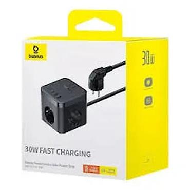 uzadıcılar: Baseus PowerCombo Cube E00066400117-00 7-Port 30W uzadıcı şəbəkə və — 2