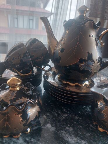 Mətbəx aksesuarları: Çay dəsti, rəng - Qara, Farfor, 22 nəfərlik, Yaponiya