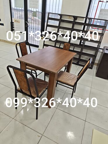 Masa və oturacaq dəstləri: Mətbəx üçün, Yeni, Açılmayan, Dördbucaq masa, 4 stul — 29