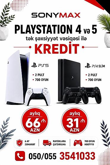 ps5 dualsens: PlayStation 4 Slim və PlayStation 5 oyun konsolları kreditlə təqdim — 1