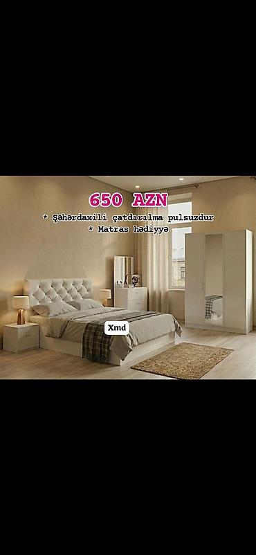 uşağ kravati: Yataq otağı dəsti – 650 AZN Komplekt: - Yumşaq başlıqlı ikinəfərlik — 1