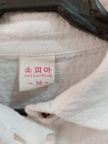 korea: Блузка, Классическая модель, Хлопок, Однотонный — 3
