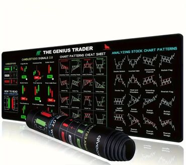 Mauslar: “The Genius Trader” treydinq mouse padi - Geniş səth: qara fonda — 9