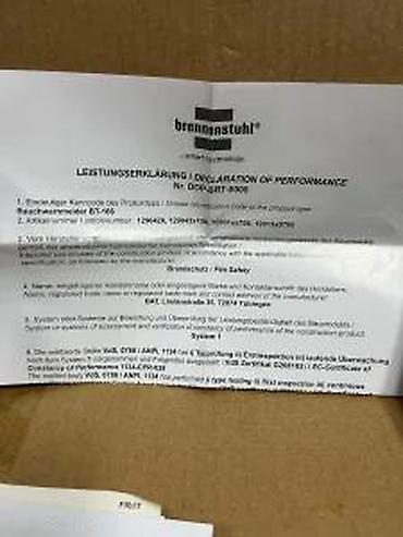 Oprema i sredstva za zaštitu: Fotoelektrični detektor dima BAT BT-166 (Rauchwarnmelder) - — 12