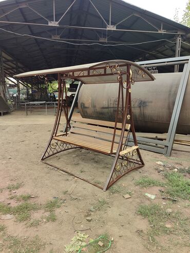 Садовые качели: Садовые качели Металл, Со спинкой, С крышей — 10