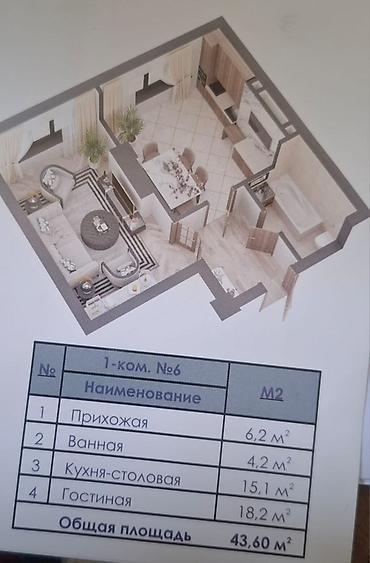 o store: 1 комната, 44 м², Элитка, 12 этаж, ПСО (под самоотделку) — 4