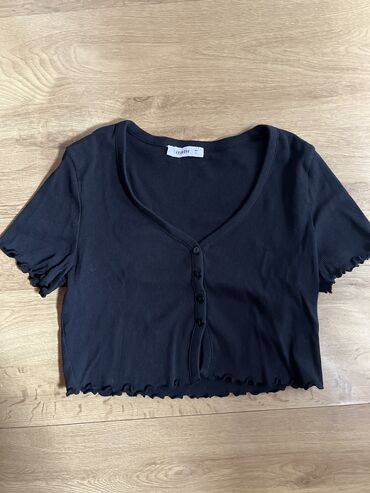 elegantní crop top: Terranova, L (EU 40), bоја - Crna