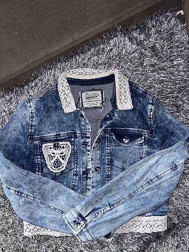 Kožne jakne: Ženska teksas jakna/blejzer – NESSAL Jeans, veličina XL - Svetloplava — 8