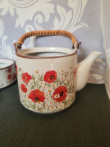 Čajnici: Cajnik nov sa gorionikom kameni porcelan iz 70,80ih god. Cajnik sa — 6