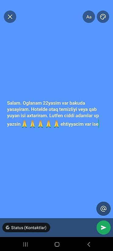 Xadimələr: Nomreye zeng catmasa vp yazin. qeyri ciddi adam yazmasin — 1