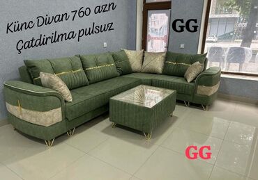 Masa və oturacaq dəstləri: Künc divan, Yeni, Açılan, Bazalı, Parça, Şəhərdaxili pulsuz çatdırılma