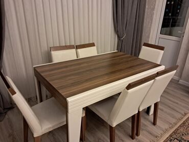 Stullar: Masa +6 stul desti birlikde 200 azn satilir‼️masa acilir unvan