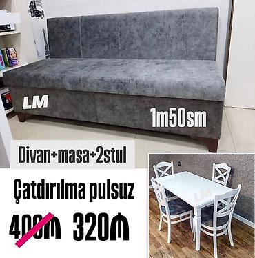 диван для кухни: Divan + masa + 2 stul dəsti - Dəst tərkibi: 1 divan, 1 masa, 2 stul - — 1