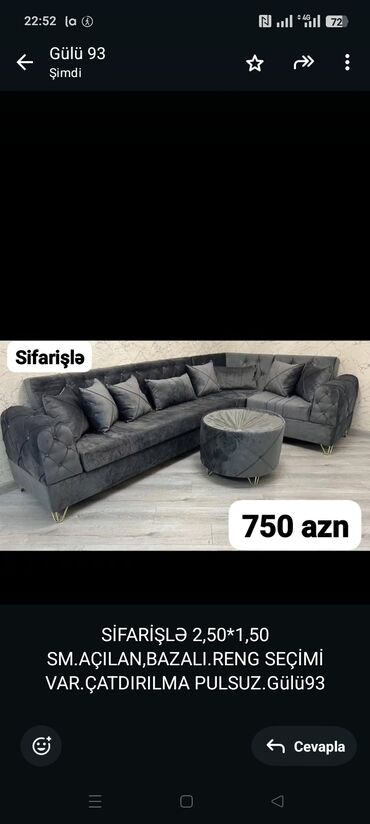 Sifarişlə komodlar: Künc divan