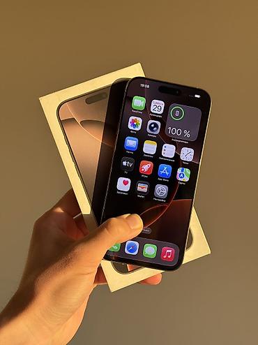 iphone red 7: IPhone 16 Pro Max, Б/у, 256 ГБ, Desert Titanium, Коробка, 90 % — 2