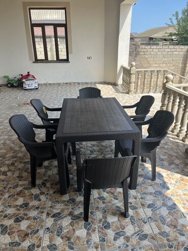 hesir stol: Yeni, Dördbucaq masa, 6 stul, Açılan, Stullar ilə, Həsir toxunuşlu, Türkiyə