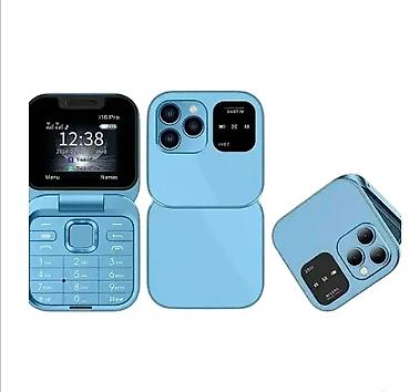Elektronika: Telefon i16 Pro Flip Dual SIM (Plavi) Na preklop, sa jako malim — 1