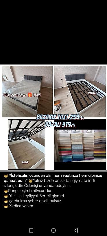 taxt modelleri: İkinəfərlik çarpayı, 2 tumba, Yeni — 1