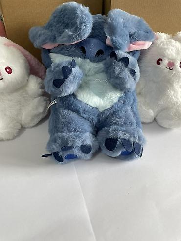 Игрушки: Мягкая игрушка «Синий стич» Имитирование дыхания и жёлтая подставка — 7