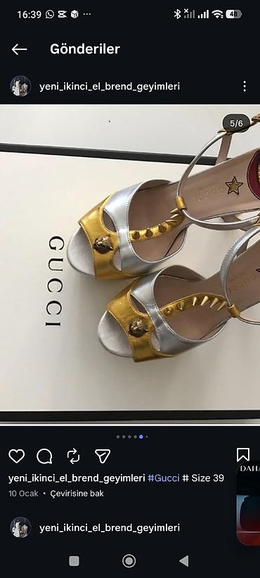 Basanoşka və səndəllər: Gucci qadın platforma sandal – ölçü 39 - Model: Açıq burunlu — 4