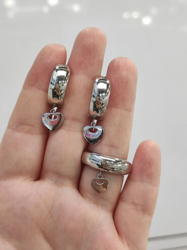 серебряный набор кольцо и серьги: Серебряный Комплект Тиффани Серебро 925 пробы Размеры имеются Цена