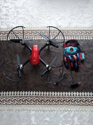 Oyuncaq helikopterlər: Oyuncaq kvadrokopter dron - Korpus rəngləri: bənövşəyi və qırmızı — 5