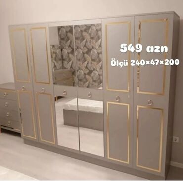 Dolablar: Yeni, Açılan, 3 qapılı Düz dolab, Qarderob, paltar dolabı, Azərbaycan — 4