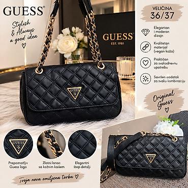 GUESS ženska torba – REPLIKA - Model: elegantna crna crossbody/ramena
