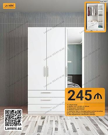 3 qapılı dolab – La Mini - Ölçü: 47 × 200 × 120 sm - Rəng seçimi lalafo.az -da 3 qapılı dolab – La Mini - Ölçü: 47 × 200 × 120 sm - Rəng seçimi