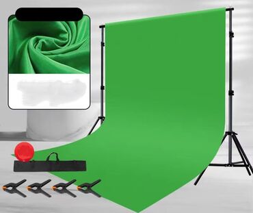 декатировка ткани: Хромакей в зелёной цвете в подарок! Мобильная установка - крепление