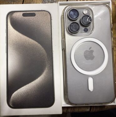 чехлы айфон 15: IPhone 15 Pro, Б/у, Natural Titanium, Коробка