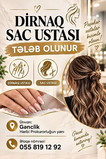 prostat masaji edirəm: Dırnaq və saç ustaları üçün iş imkanı Gənclik metrosu, Hərbi — 1