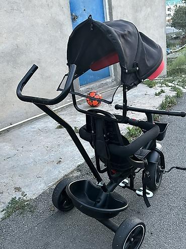 isma urban: Uşaq üçün üçtəkərli velosiped-araba - Rəng: qara, qırmızı detallarla — 2