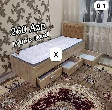 Tək nəfərlik taxta çarpayı – matras daxil. - Qiymət: 260 AZN (şəkildə lalafo.az -da Tək nəfərlik taxta çarpayı – matras daxil. - Qiymət: 260 AZN (şəkildə