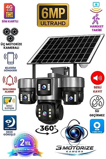 ev ucun kamera: Günəş panelli 6MP UltraHD təhlükəsizlik kamerası – 3 motorizə linza — 1