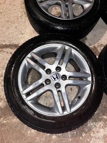 кышкы донголок 14: Дөңгөлөктөр монтажда 215 / 55 / R 17, Жай, Колдонулган, Комплект, Жеңил унаалар, Куйма, тешиктери - 4