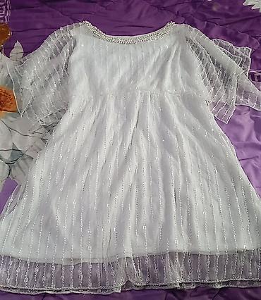Donlar: Ağ rəngli zərif nişan, nikah, toy geyimi - Boyun hissəsi incə inci — 2