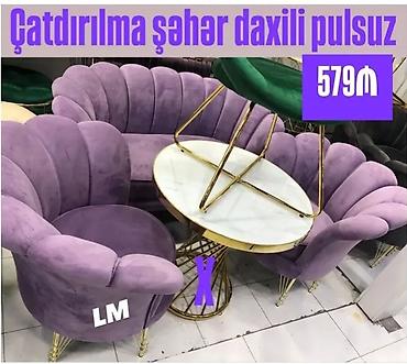 oval masa: Qonaq otağı üçün, Yeni, Açılmayan, Oval masa, 2 stul — 1