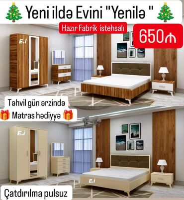 Yataq otağı dəstləri: İkinəfərlik çarpayı, 2 tumba, Yeni -da lalafo.az — 2 Yataq otağı dəstləri: İkinəfərlik çarpayı, 2 tumba, Yeni — 2