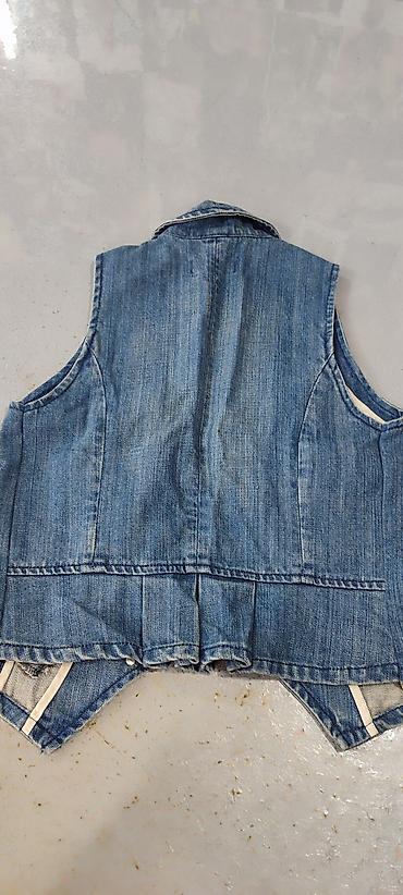 джинсовый плащ: Джинсовый жилет Denim Co, размер 42-44 состояние хорошее, - — 2