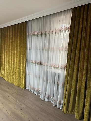 Текстиль: Портьеры 4 шт- каждая ножка по 3,5 м. Тюль 2 шт- каждая по 10 м — 4
