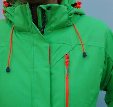 nepromocive: Zimska/ski jakna – neon zelena sa narandžastim detaljima - Dizajn — 1