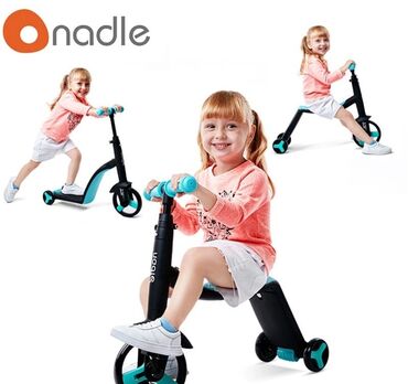детский велоколяска: Велосипед,самокат,Беговел 3 в 1 Nadleот 1 года до 6 лет.Легко