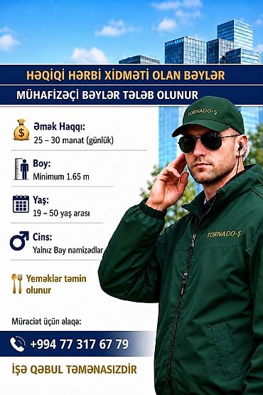 gecə simeni vakansiya: Mühafizəçi vakansiyası – Həqiqi hərbi xidməti olan bəylər - Əmək — 1