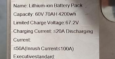 Elektrik velosipedlər: Maikolin 60volt 70 amper Motor 1500 vatt. akkumulyator 60 volt 70 — 10