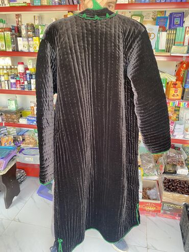 длинный черный сарафан: Пальто, Зима, Вельвет, Длинная модель