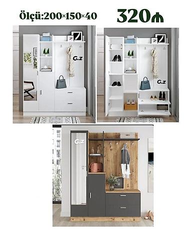 ag mebel: Dəhliz üçün çoxfunksiyalı möbel dəsti - Ölçü: 200 × 150 × 40 sm — 1