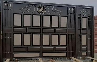 Распашные ворота: Металлические въездные ворота с калиткой. - Материал: сталь/металл — 30