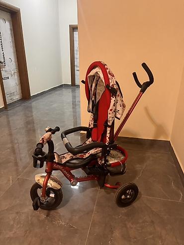 Uşaq üçtəkərli velosipedi – parent control ilə - Rəng: qırmızı/qara